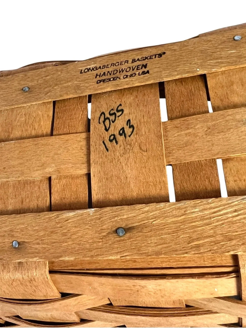 Longaberger Vegetable Basket Swinging Handles 1993